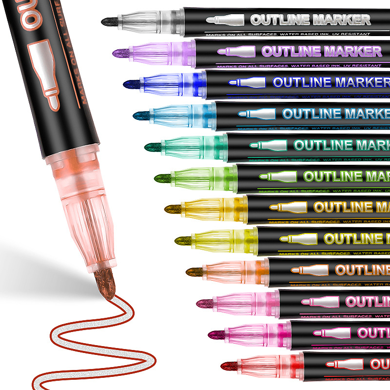 Highlighter Set Pastel - ปากกาเขียนเส้นคู่ 8-60 สี ปากกามาร์คเกอร์สำหรับงานศิลปะ ปากกาเขียนเส้นขอบ DIY