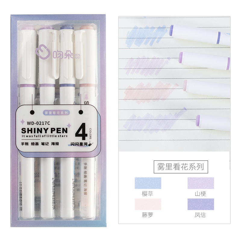 ปากกาไฮไลท์เตอร์กลิตเตอร์น่ารั - Highlighter Set Pastel บทวิจารณ์และราคา