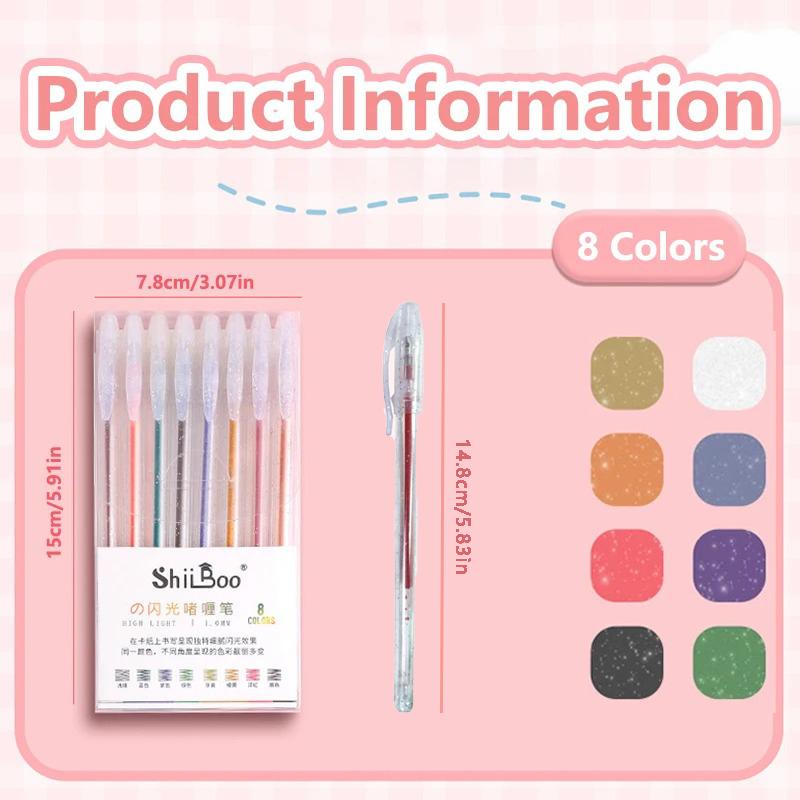 ชุดปากกาเจลกลิตเตอร์ 8-60 สี ห - Highlighter Set Pastel บทวิจารณ์และราคา