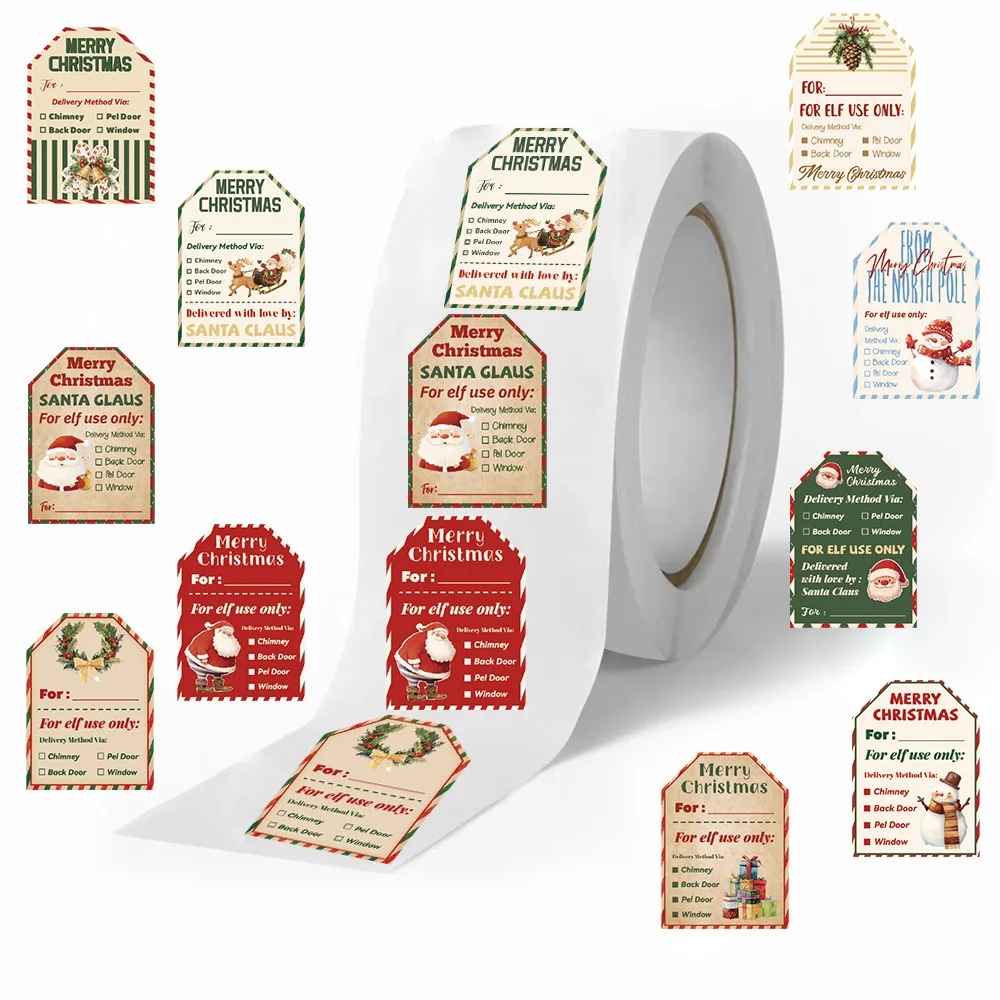 สติ๊กเกอร์คริสต์มาส 500 ชิ้นแบ - Label Printer Tape บทวิจารณ์และราคา