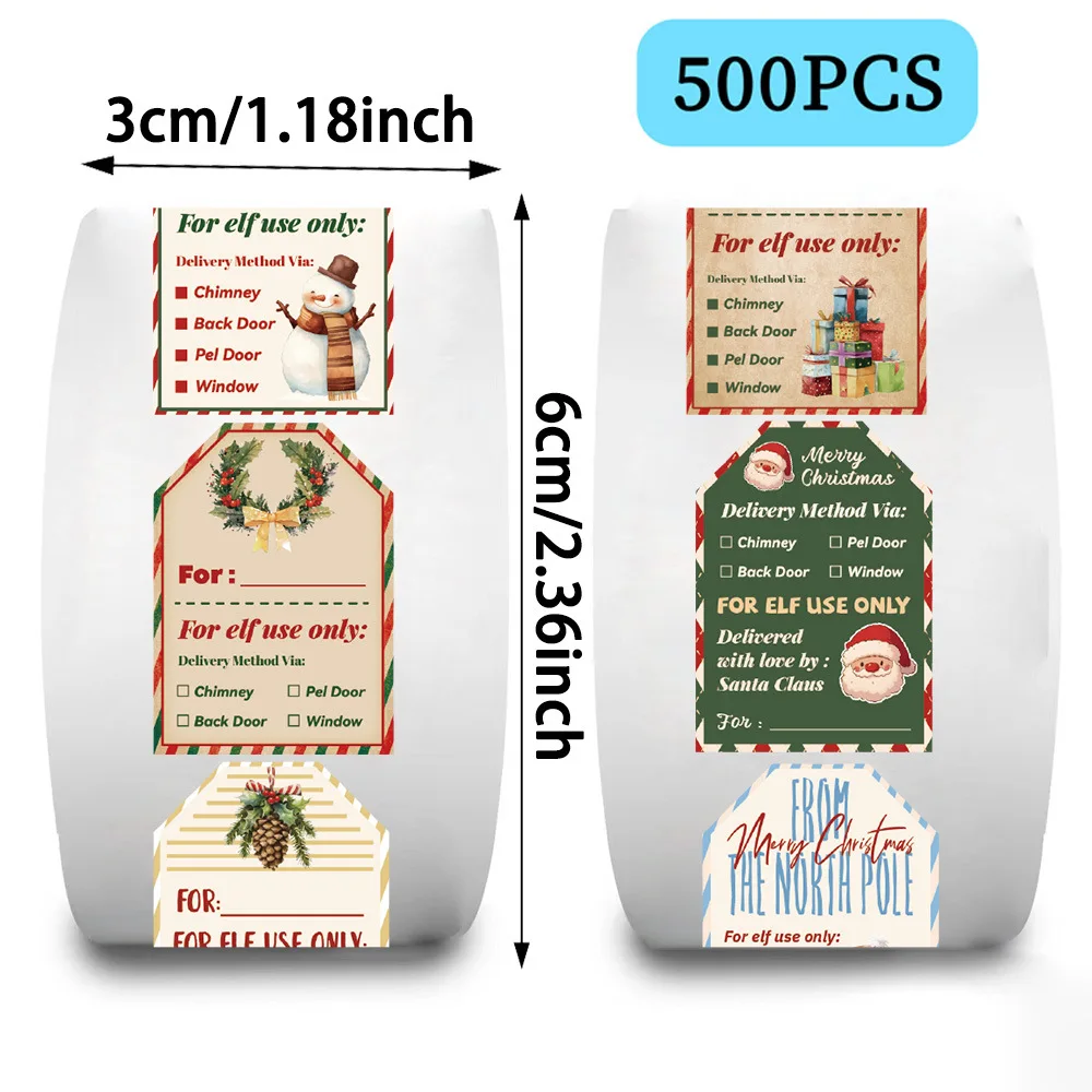 สติ๊กเกอร์คริสต์มาส 500 ชิ้นแบ - Label Printer Tape บทวิจารณ์และราคา