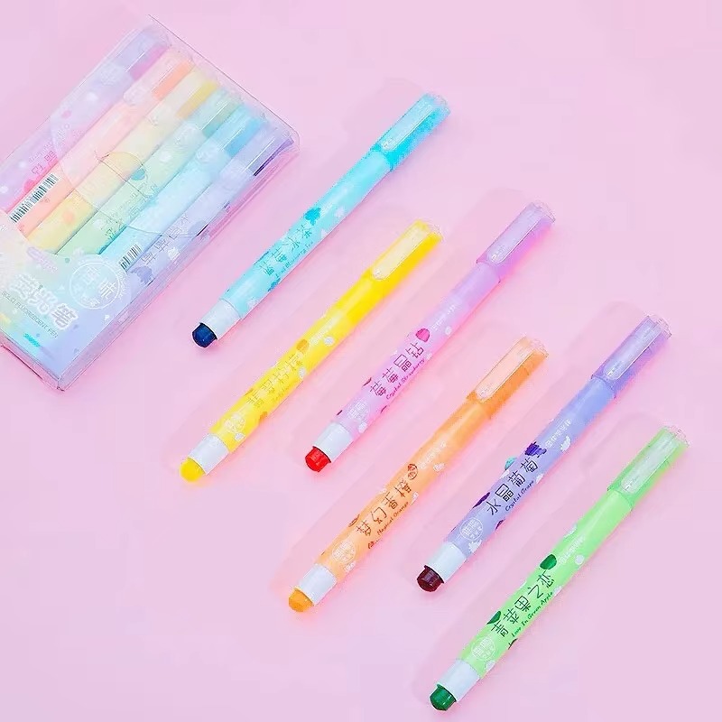 6 สี/ชุดพาสเทลเจล Highlighters - Highlighter Set Pastel บทวิจารณ์และราคา